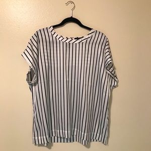 Banana republic black and white dress blouse